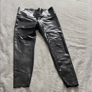 knix Black Faux-Leather Leggings